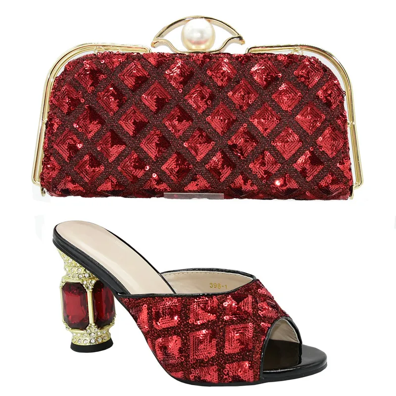 Босоножки на высоком каблуке Женские итальянские туфли с сумочкой в комплекте