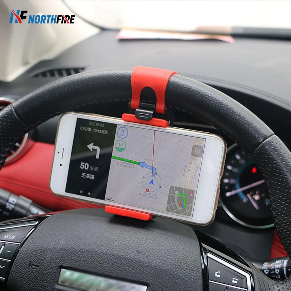 

New universal Steering Wheel Car Phone Holder Flexible GPS Phone Car Holder Non-slip silicone Mount Clip Support Safe Driving