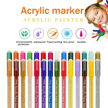 

1 PC Permanent Acrylic Paint Marker Pen for Ceramic Rock Glass Porcelain Cup Wood Fabric Canvas Painting Office School Supplies