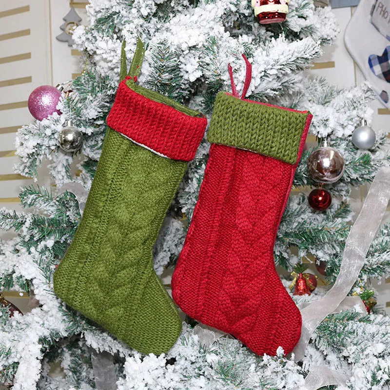Wool Christmas stocking for Christmas gift packet of Christmas tree decoration with candy 2