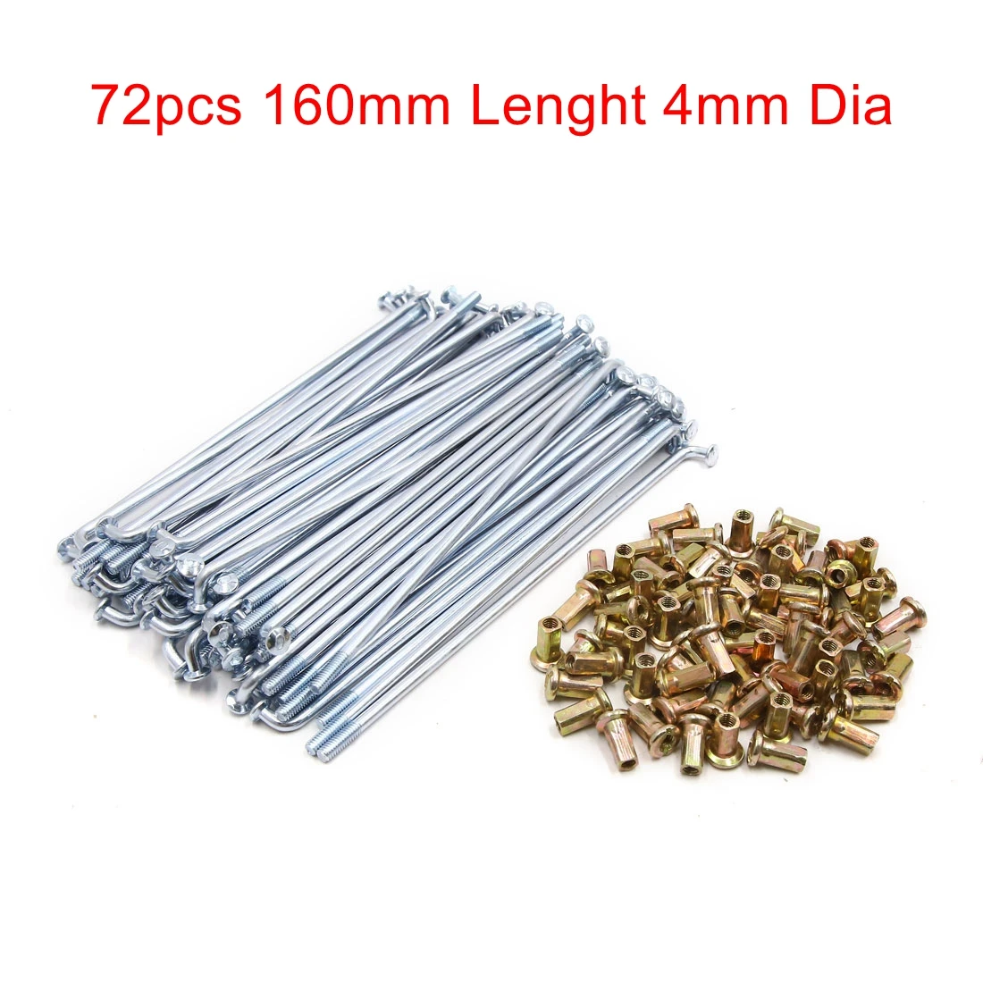 Motorcycle Wheel Spokes dirt bike wheel spoke With Nipples 4mm Thread Diameter 150mm-170mm Spokes Bend For Bicycle Motobike Motoforti 36/72pcs