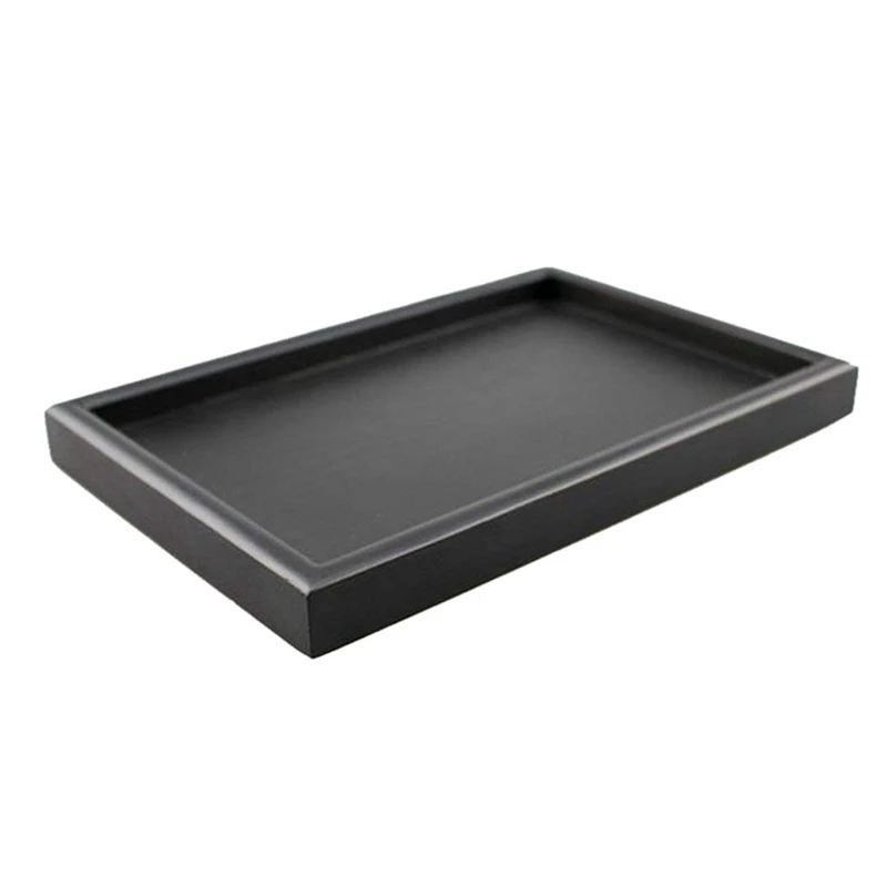 Деревянный поднос чайные блюда Тарелка-черный, 22x15x2 см