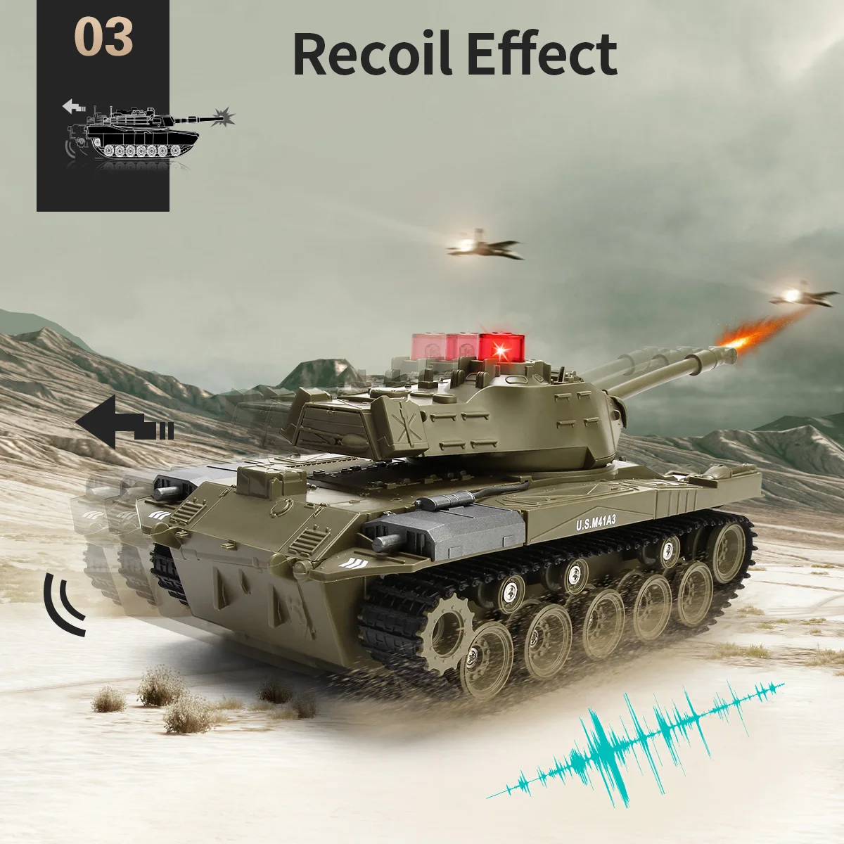 JJRC Q85 RC Tank Model, 2.4G Remote Control Programmable Crawler Tank, Sound Effects Military Tank 1/30 RC Car Toy for boys