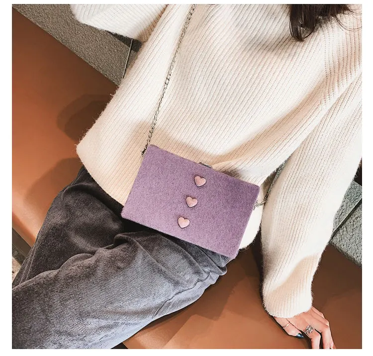 WOBAG новая популярная женская сумка на плечо с цепочками, плюшевая женская сумка в коробке, Высококачественная женская сумка через плечо, Повседневная сумка-мессенджер