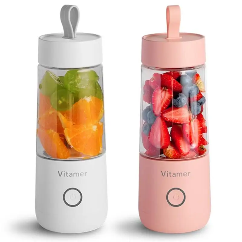 Small Size Juicer Machine for Smoothie and Shakes 300ml Fruit Vegetable Drinks Mixing Cup with USB Rechargeable Juice Mixer for Travel Home Genqiang Portable Blender Personal Used BPA Free Sport Outdoor