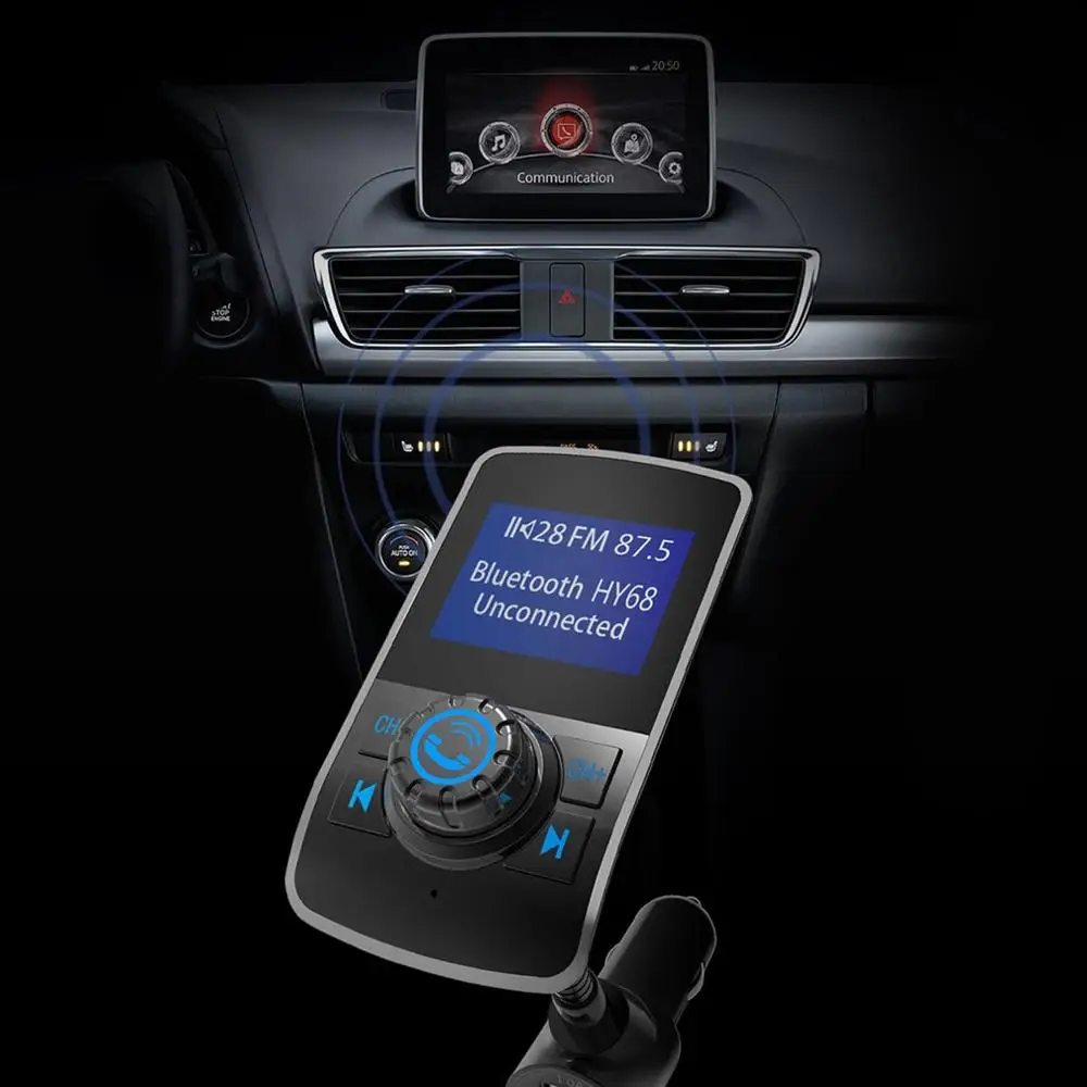 Портативный Автомобильный MP3 Hansfree FM радиоприемник с большим экраном 1 44 дюйма
