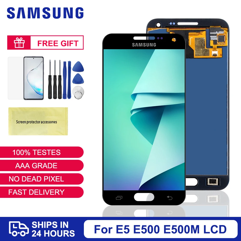 ЖК дисплей с дигитайзером сенсорного экрана для Samsung Galaxy E5 E500 E500F E500H E500HQ E500M|Экраны