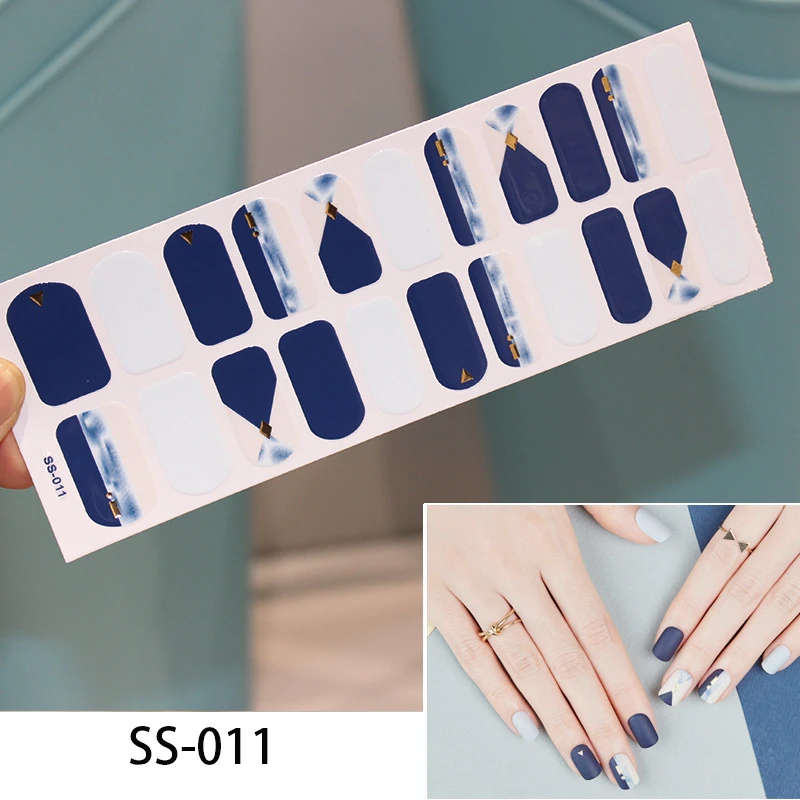 SS-011 Новые наклейки 22 советы красота ногти DIY клей переводные наклейки на ногти слайдеры украшения ногтей художественные аксессуары для женщин салон - Цвет: SS-011