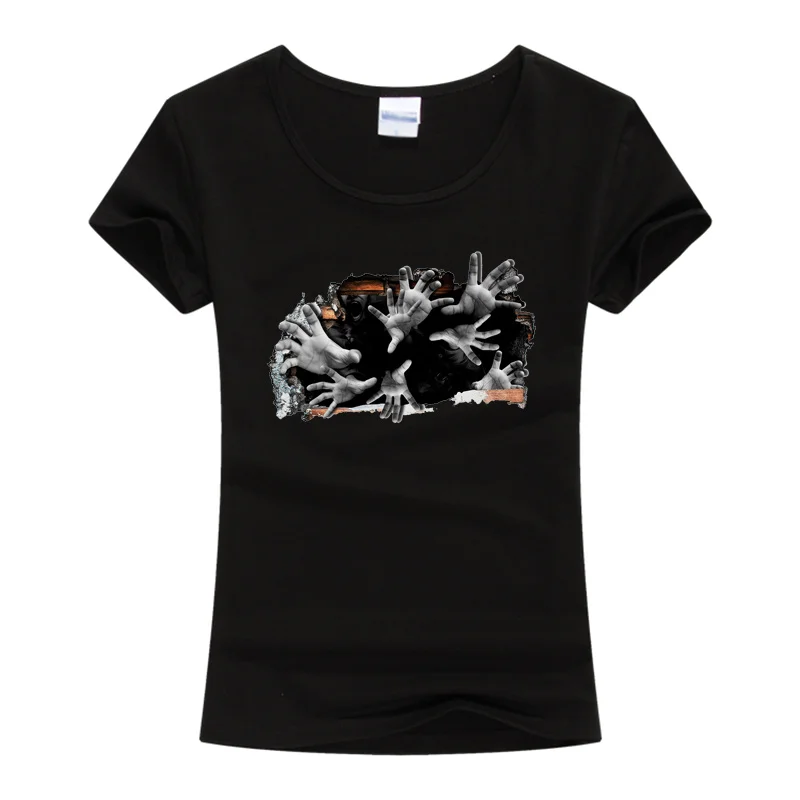 

Halloween Horror Ghost Hand Holiday Party Tee Tops New Fashion Cotton Casual Short Sleeve T Shirt Women T-shirt More Size