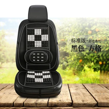 

KKYSYELVA 1PCS Summer car seat is suitable for front row seats, wooden beads and bamboo sheets are cool and breathable.
