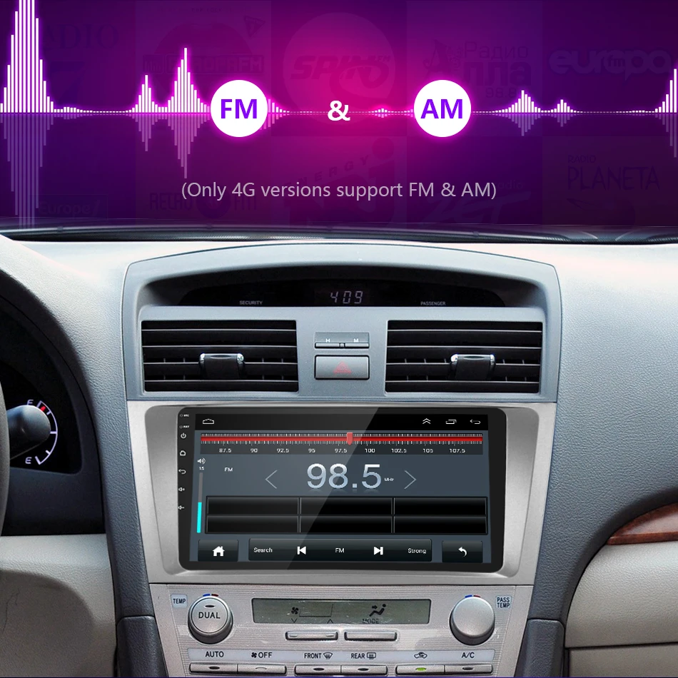 Top Jansite 9" Car Radio  For Toyota Camry 2006 2007 2008 2009 2010 2011 Android 8.1 Player Touch screen two DIN multimedia players 12