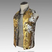 Bar Nightclub Fashion Man Singer DJ Casual Suit Men Sequin Waistcoat New Style Customizable Waistcoat Costume
