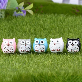 

1 Pcs Artificial Animal Owl Miniature Fairy Garden Home Houses Decoration Mini Micro Landscaping Decor 5 Colors!!