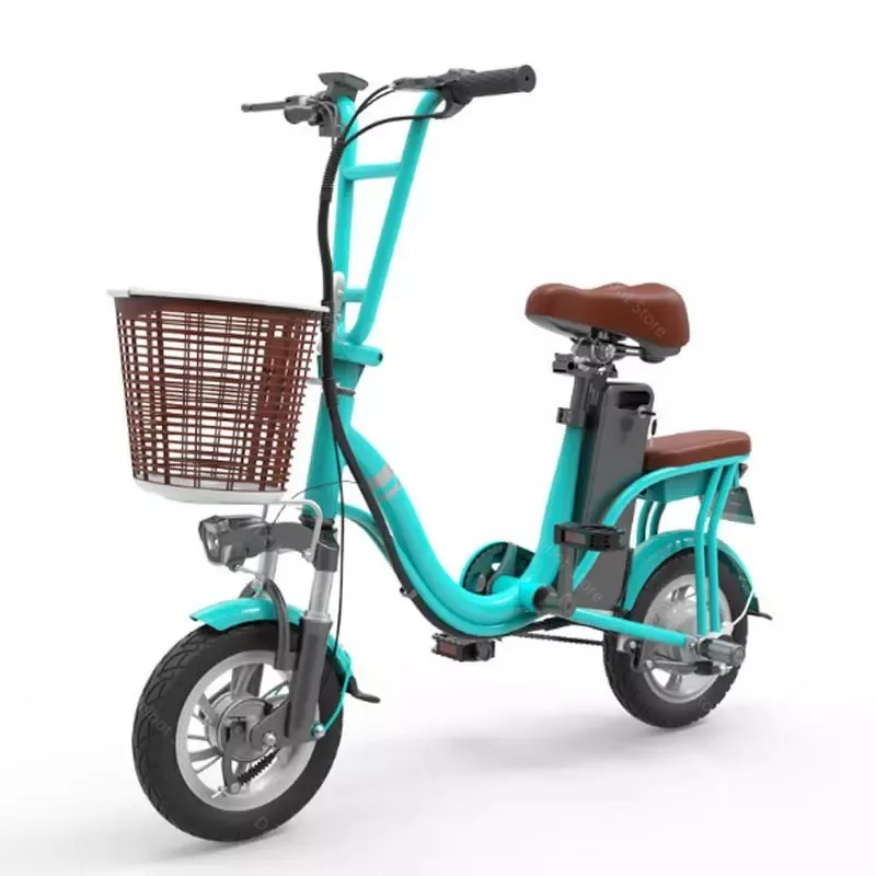 Electric Scooter Bike With Two Seats Two Wheels Electric Bicycles 12 Inch 400W 48V Mini Electric Bike Bicycle Removable Battery (11)