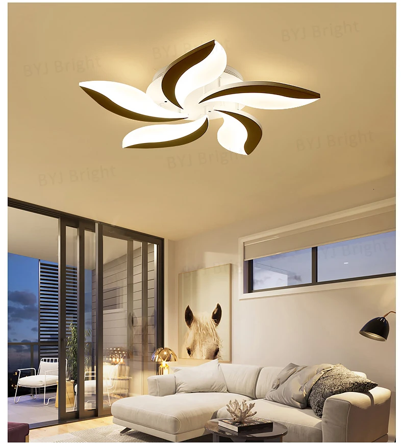 Современная светодиодная люстра, потолочные акриловые светильники, черный/белый цвет, домашняя Люстра для гостиной, спальни, столовой, осветительная арматура