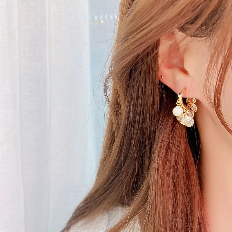 French Fashion Earring Temperament Zircon Earrings Trend Personalized Luxury Jewelry Pendant ear clip earrings clip earrings stud earrings hoop earrings magnetic earrings ear accessories