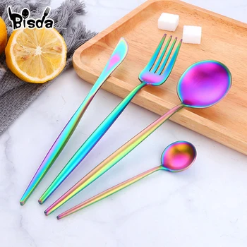 

Western Mate Gold Tableware Set Black Flatware Set Stainless Steel Knives Fork Dinnerware Set Western Food Set