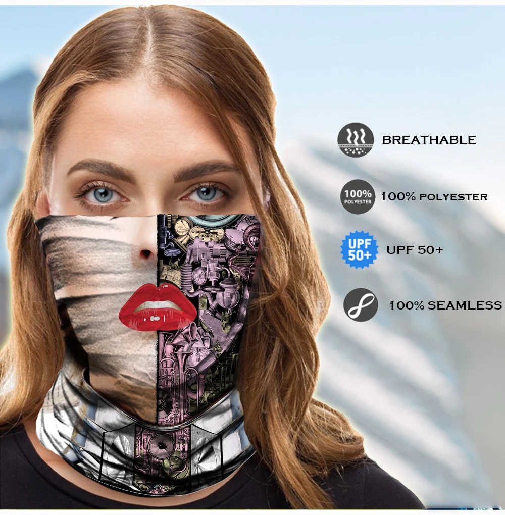 Женская Балаклава Бесшовный шарф Бандана Велоспорт Facemask Кемпинг Охота шея Обогреватель повязка маска снуд