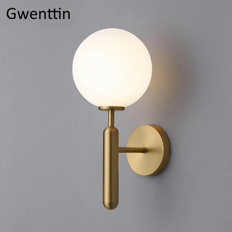 Modern Glass Ball Wall Lamp Gold Wall 
