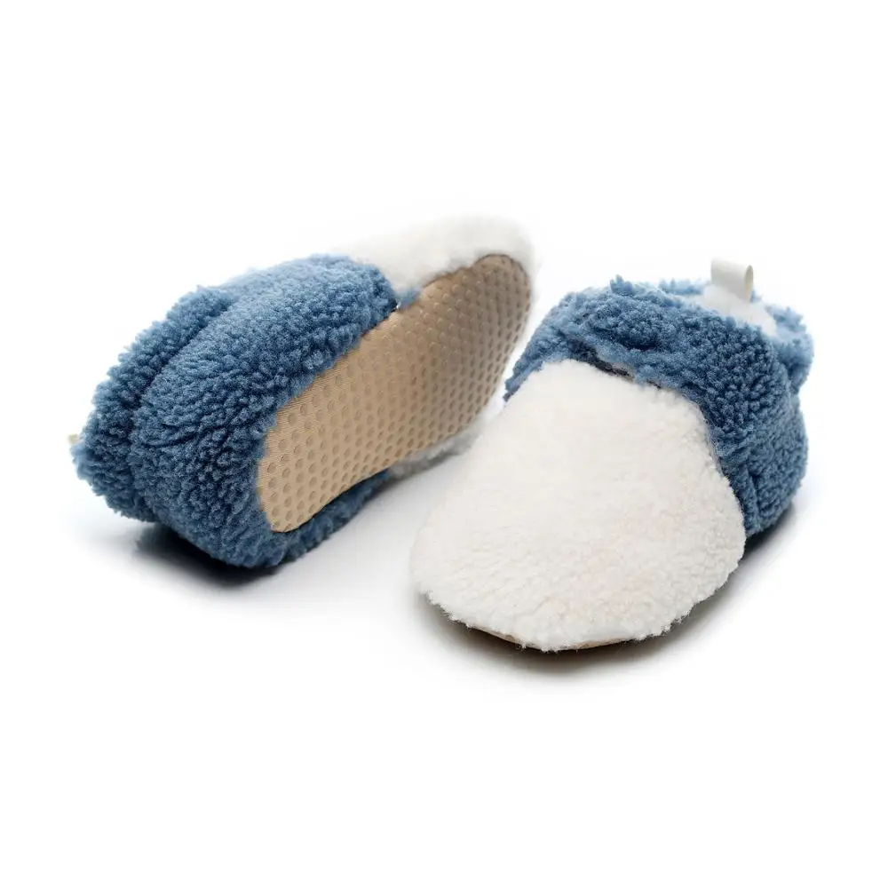 Новая зимняя обувь детская обувь теплая обувь для младенцев из искусственной шерсти Детские сапожки из овечьей кожи ботинки для маленького мальчика обувь для новорожденных - Цвет: blue