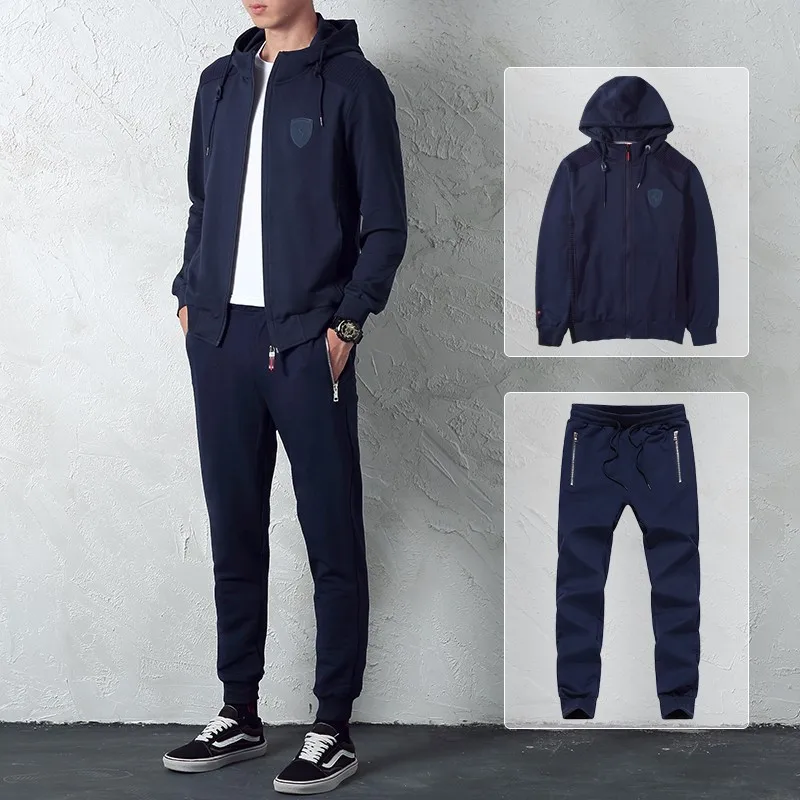 

Autumn Sports Leisure Suit Men's Korean-style Youth Fashion Hoodie Two-Piece Set Men's Honglei Celebrity Style