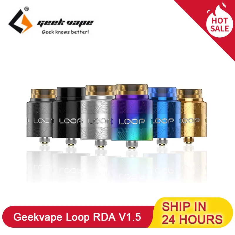 

Electronic Cigarette Geekvape Loop RDA V1.5 24mm Tank Atomizer W-shaped Build Deck BF Squonk Sieve Bottom Airflow Vape Vaporizer