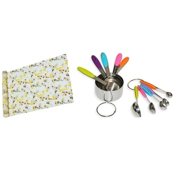 

1Pcs Beeswax Food Wrap Roll Reusable & 1 Set Reusable Stainless Steel Measuring Spoon Set,1/4, 1/2, 1 Tsp