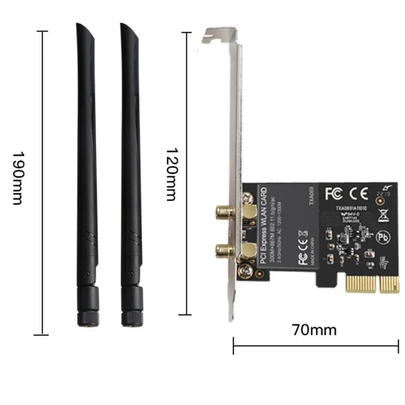 Беспроводная lan Карта 802.11ac 867 Мбит/с+ 300 Мбит/с PCI Express Настольный WiFi адаптер PCI сетевая карта для ПК wifi карта wi fi приемник