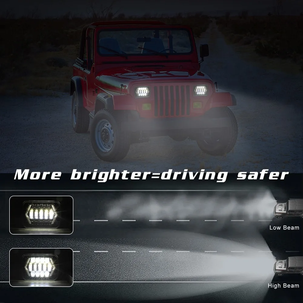 7x" Автомобильный светодиодный фары DRL ходовой сигнал поворота 6000K IP67 Светодиодный Wrangler фары Дневные ходовые огни