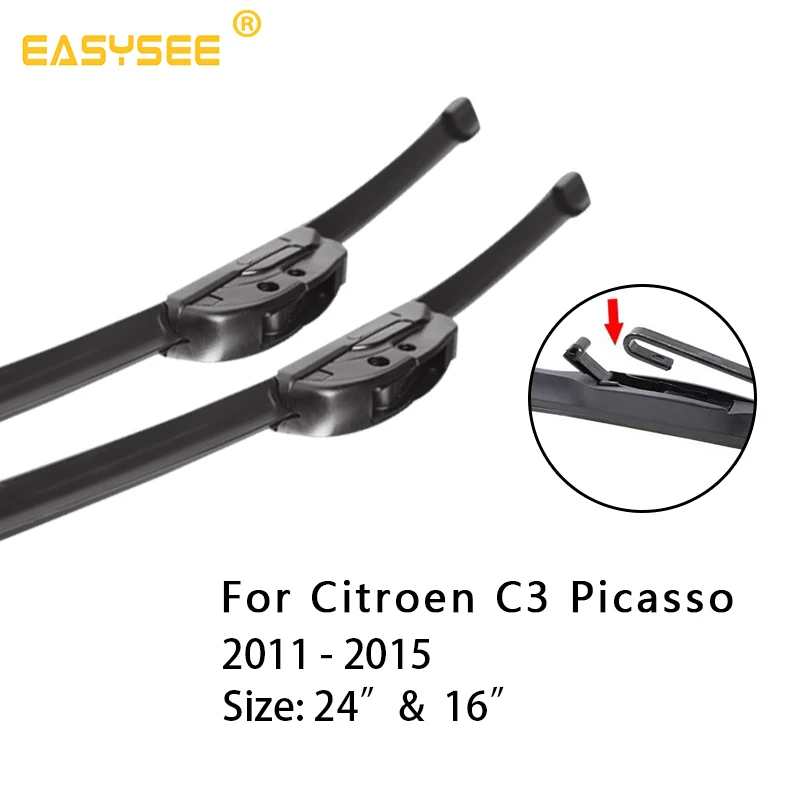 2011-2016 Щетки стеклоочистителя ветрового стекла для Citroen C3 Picasso 2" и 16" Fit кнопка/штыковые ручки 2008 2009 2010 2011 2012 2013 - Цвет: 2011-2016