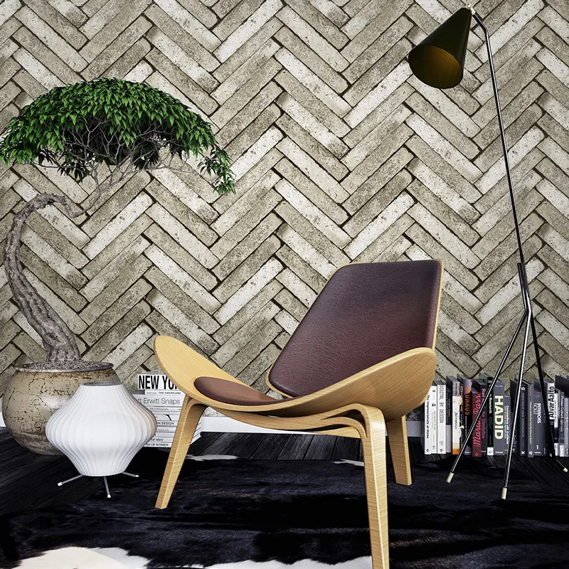

Brick 3d Faux Vintage Wallpaper Roll Waterproof Living Room Kitchen Restaurant Cafe Background Wall Decoration Vinyl Wall Paper