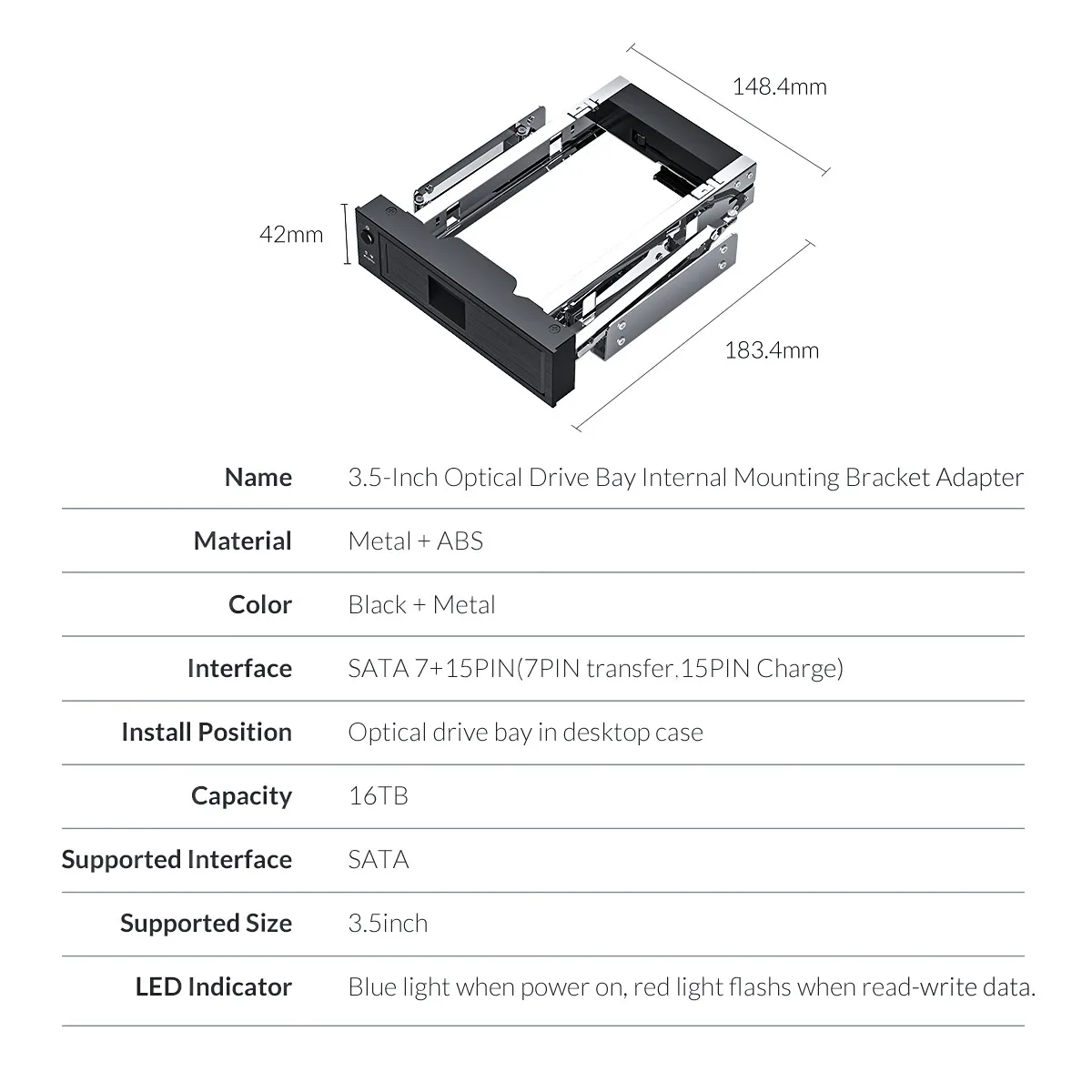 ORICO – support de montage de disque dur interne Caddy 2.5 à 3.5 pouces en  acier inoxydable, adaptateur de support de disque dur 3.5 pouces, cadre  Mobile SATA HDD - AliExpress