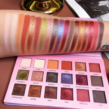 

HUDAMOJI Eyeshadow Palette 18 Colors Matte Pearlescent Glitter Eye Shadow Pigment Eye Shadow Palette Shimmer Make up Eyeshadow