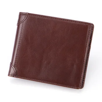 

RFID Genuine Leather Mens Wallets Cow Leather Men Wallet Card Holder High Quality Purses for Male