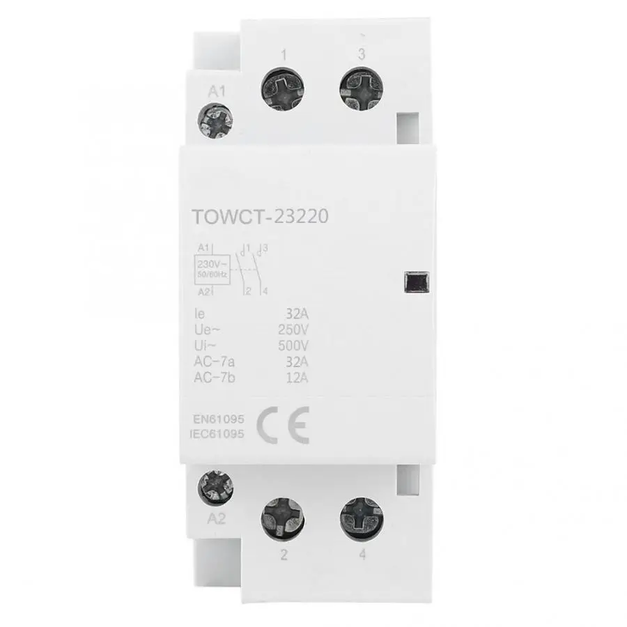 2P 230/240V 32A AC контактор для дома din-рейка 2NO модульный контактор