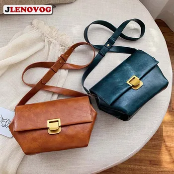 

Brown Vintage PU Leather Messenger Bag 2019 Hot Luxury Women Bags Ladies Large Capacity Crossbody Bags Satchels Bolsos Femeninos