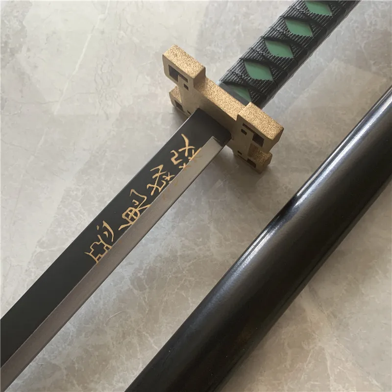 Description Picture 5 of item1:1 Kimetsu no Yaiba Knife Sword Weapon Demon Slayer Tanjirou Zenitsu Cosplay Samurai Sword Ninja PU Gift 104cm