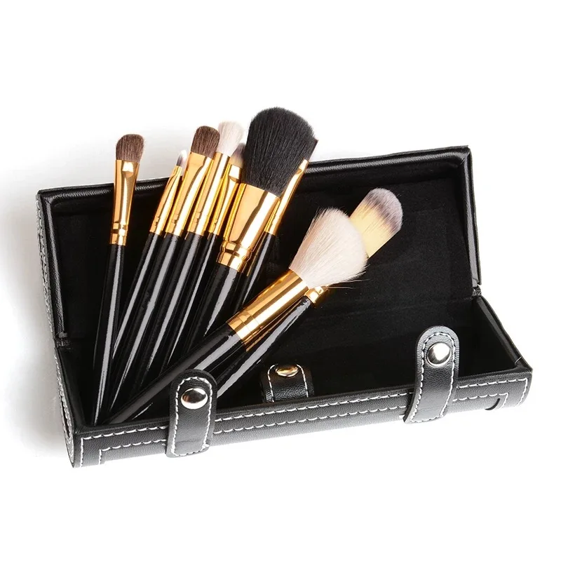 

9pcs Animal hair Makeup Brushes Set Powder Foundation Eyeshadow Make Up Brush Kits Cosmetics Soft Synthetic Hair With case