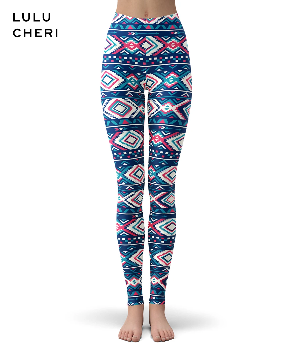 Ethnic print Инди фолк печатных Леггинсы для женщин девушек ацтеков этнические щеткой бабочки Мягкие Брюки Мода размера плюс эластичные фитнес тонкие леггинсы - Цвет: Ethnic print
