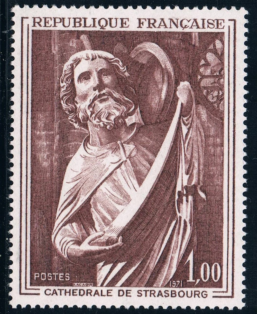 FR3035 Французский штамп 197 го художественная серия церковная скульптура Матфея 1 шт