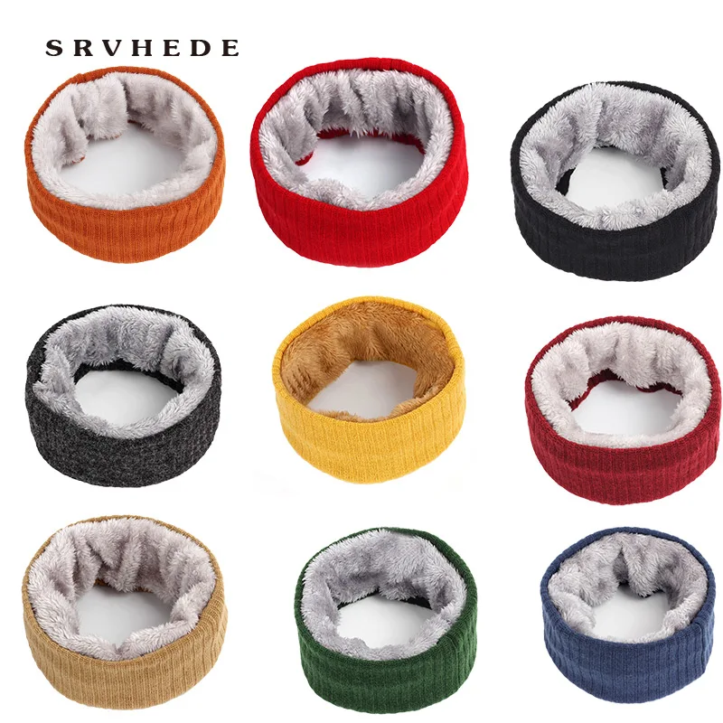 

2019 New Fashion Winter Scarf Men Women Warm Scarves Thick Collar Neck Ring Knitted Wool Scarf Unisex Solid Comfortbale Scarves