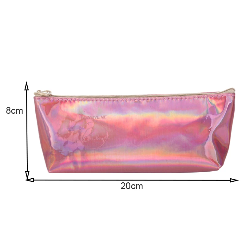 Iridescent Pencil Case Quality Pu School Supplies Stationery Gift Holographic Bag Cute Box Tools | Канцтовары для офиса и дома