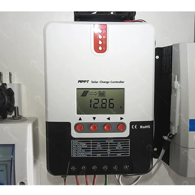12V24V 20A ML2420 Автомобильная MPPT Контроллер заряда с ЖК дисплеем регулятор солнечного