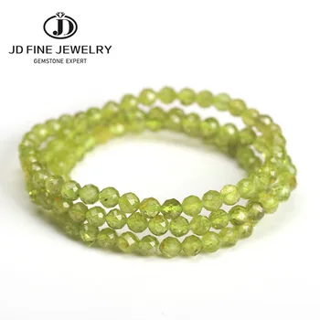 

JD Natural Stone Green Peridot Thiny Multilayer Bracelet Gemstone Jewelry Bracelet DIY Bracelet For Woman For Man Wholesale