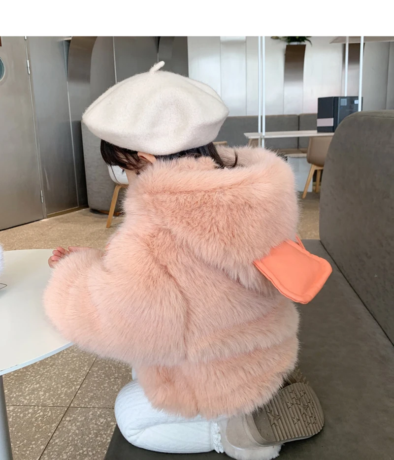 Nette Große Ohren Plüsch Baby Jacke Herbst Winter Warme Faux Pelz Mäntel Für Mädchen Mit Kapuze Schnee Mantel Weiche Kinder Outwear Kleidung – Detail 10