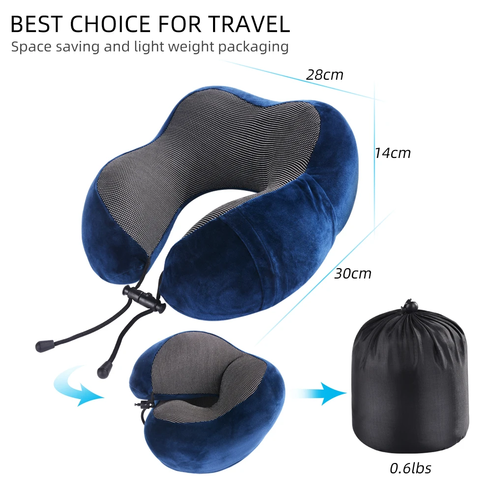 Для путешествий u-образная Подушка с эффектом памяти Набор для путешествий массажные подушки для шеи постельное белье самолет с 3D маски для глаз беруши роскошная сумка