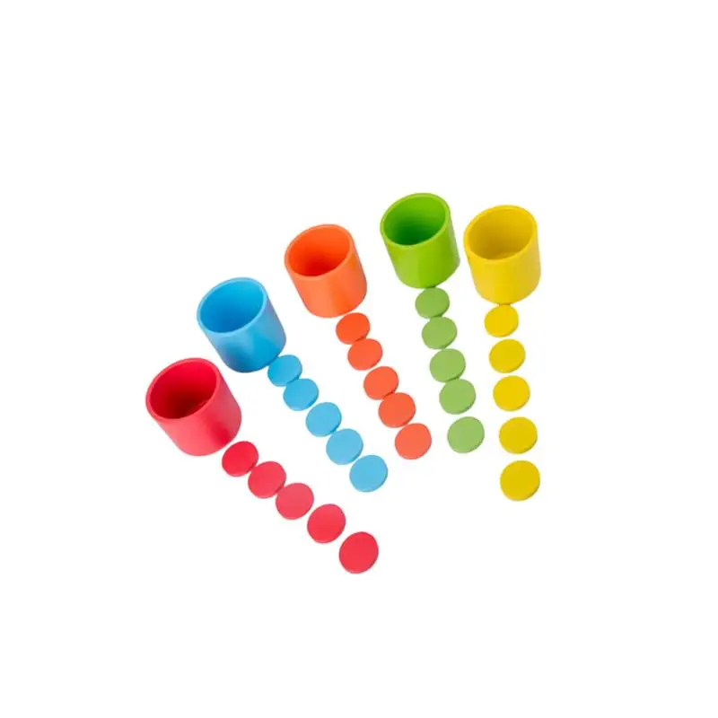 1 Set Color Classification Cup Desktop Game Toy Early Educational Toy Playthings Wooden Toys For Kids Children Kindergarten
