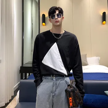 

Men's Sweatshirt 2019 autumn and winter new style head color match nightclub sports shirt youth personality trend men's clothing