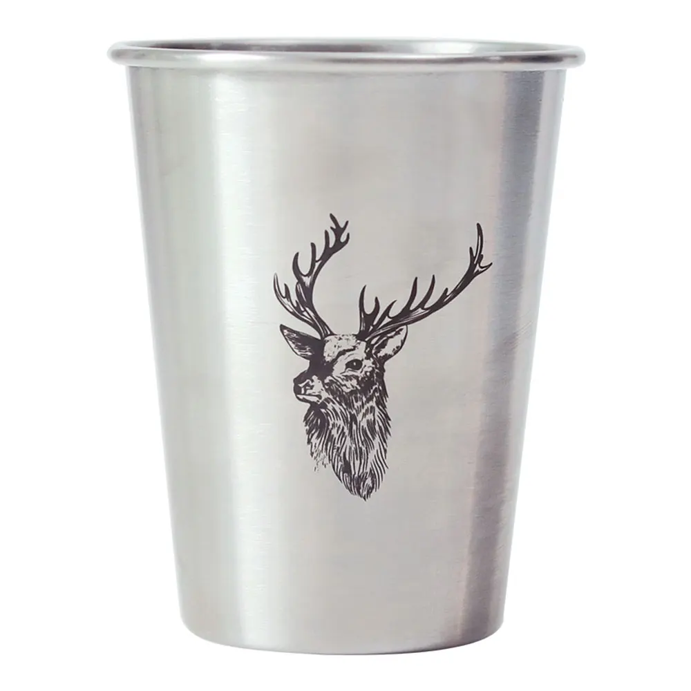 Металлические кружки, серебряная, тонкая, металлическая чашка, чашка для воды, 500 мл, холодная, современная, фламинго, дерево, Зебра