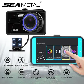 

4 Inch IPS Touch Screen Dash Cam 1080P Car DVR Dual Lens Car Camera Dashcam Wide Angle Video Recorder Rear Camera Night Vision